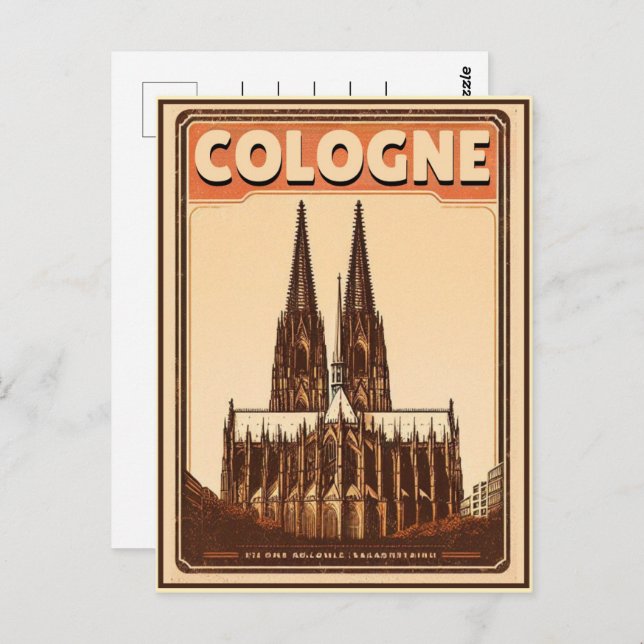 Postal Catedral de Colonia, feriado de la Alemania de Köl (Anverso / Reverso)