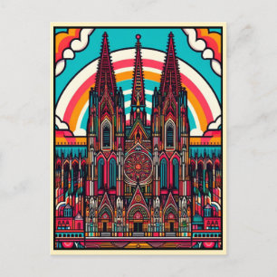 Postal Catedral de Colonia, festividad de la alemania del