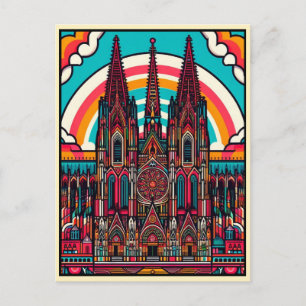 Postal Catedral de Colonia, festividad de la alemania del