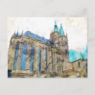 Postal Catedral de Erfurt. Vista de la ciudad de Erfurt.