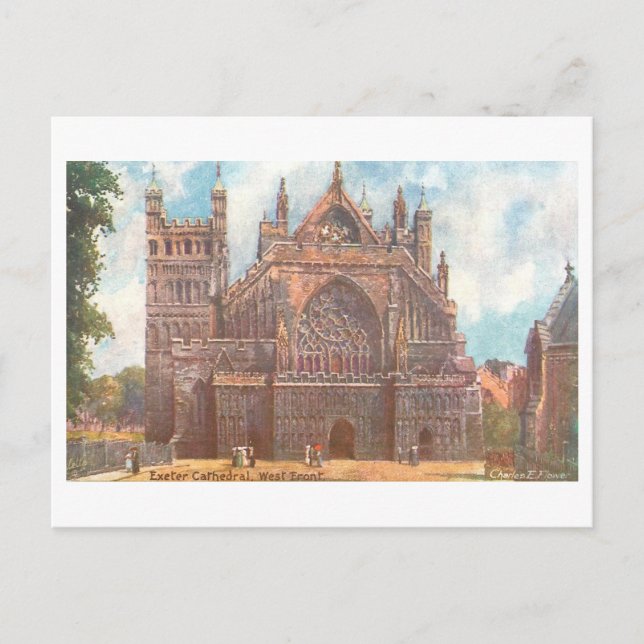 Postal Catedral de Exeter antigua (Anverso)