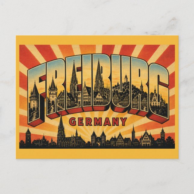Postal Catedral de Friburgo Alemania (Anverso)