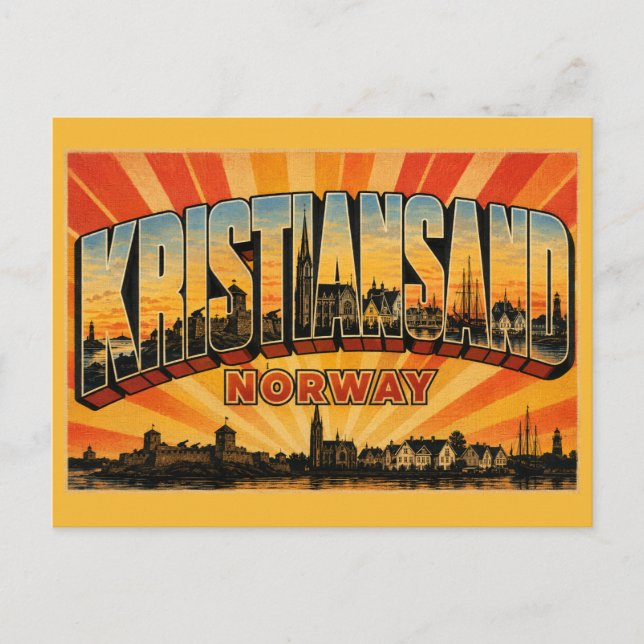 Postal Catedral de Kristiansand Noruega (Anverso)