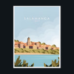 Postal Catedral de la Casa de las conchas de Salamanca<br><div class="desc">vintage,  retro,  travel,  moderno,  acuarela,  clásico,  Salamanca,  Casa de conchas,  Catedral,  españa, </div>