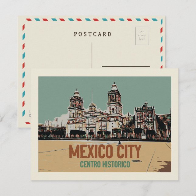Postal Catedral de la Ciudad de México, centro histórico, (Anverso / Reverso)