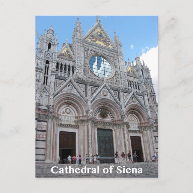Postal Catedral de la entrada del Duomo Siena (Anverso)