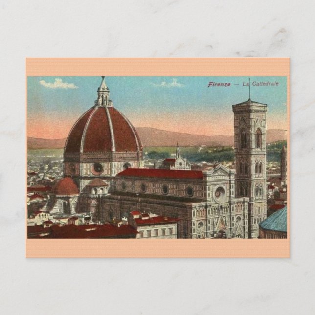 Postal Catedral de la Florencia Vintage (Anverso)