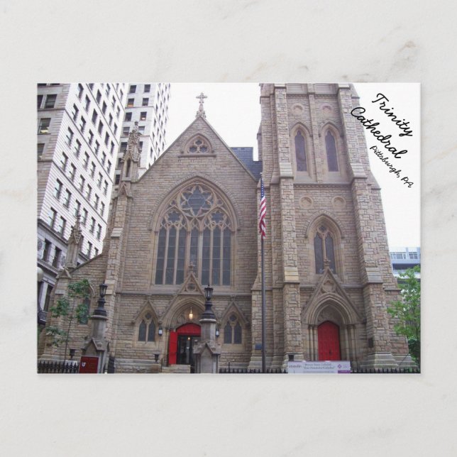 Postal Catedral de la Trinidad en el centro de Pittsburgh (Anverso)