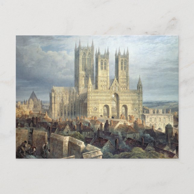 Postal Catedral de Lincoln del noroeste, c.1850 (Anverso)