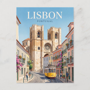 Postal Catedral de Lisboa y Alfama Portugal