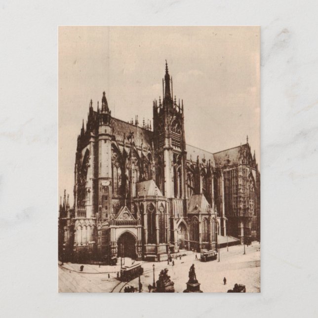 Postal Catedral de Metz Francia Réplica 1930 (Anverso)