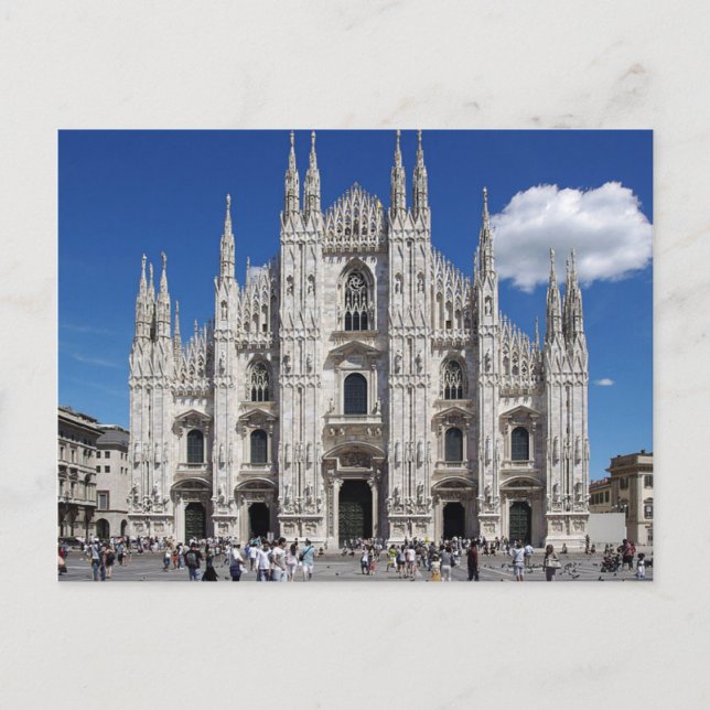 Postal Catedral de Milán de Postcard, Piazza Duomo, Itali (Anverso)