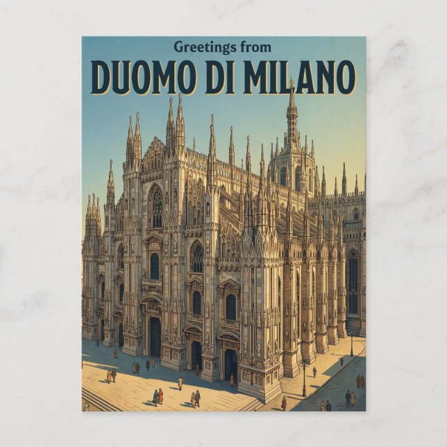 Postal Catedral de Milán Italia (Anverso)
