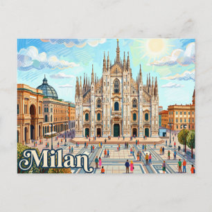 Postal Catedral de Milán Italia