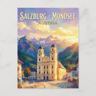 Postal Catedral de Mondsee (Iglesia de Sonrisas y Música)