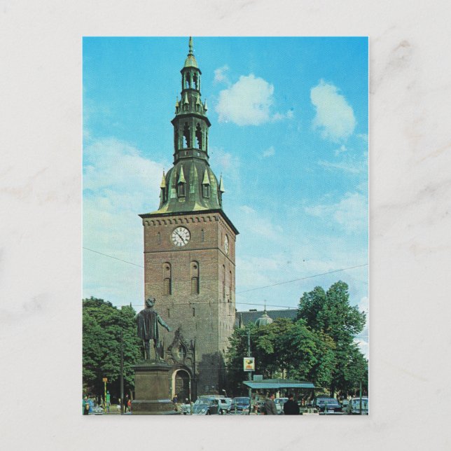 Postal Catedral de Noruega Vintage, Oslo (Anverso)