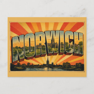 Postal Catedral de Norwich Inglaterra River Meadows Vinta