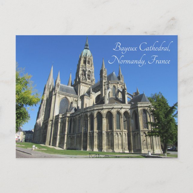 Postal Catedral de Notre Dame, Bayeux, Francia (Anverso)