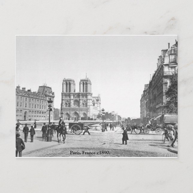 Postal Catedral de Notre Dame c1890, París antigua Franci (Anverso)