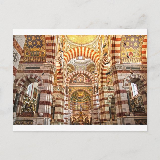 Postal Catedral de Notre Dame de la Garde en Marsella (Anverso)