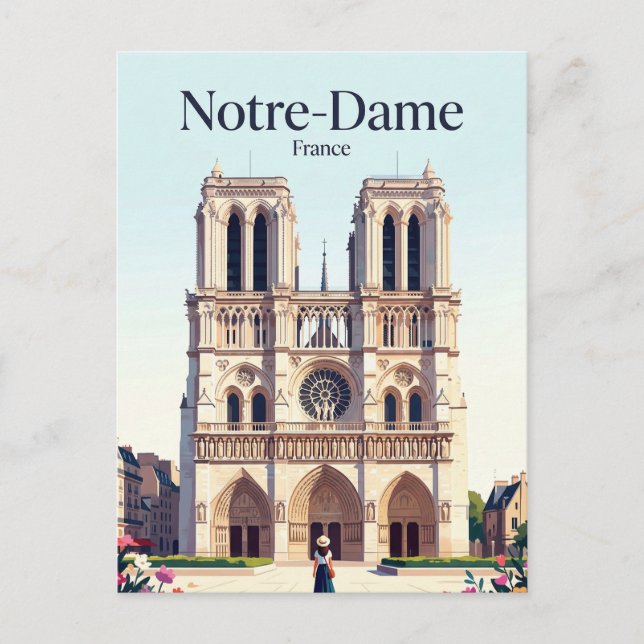 Postal Catedral de Notre-Dame Francia (Anverso)