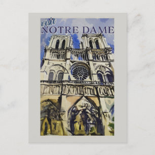 Postal Catedral de Notre Dame París Francia Vintage