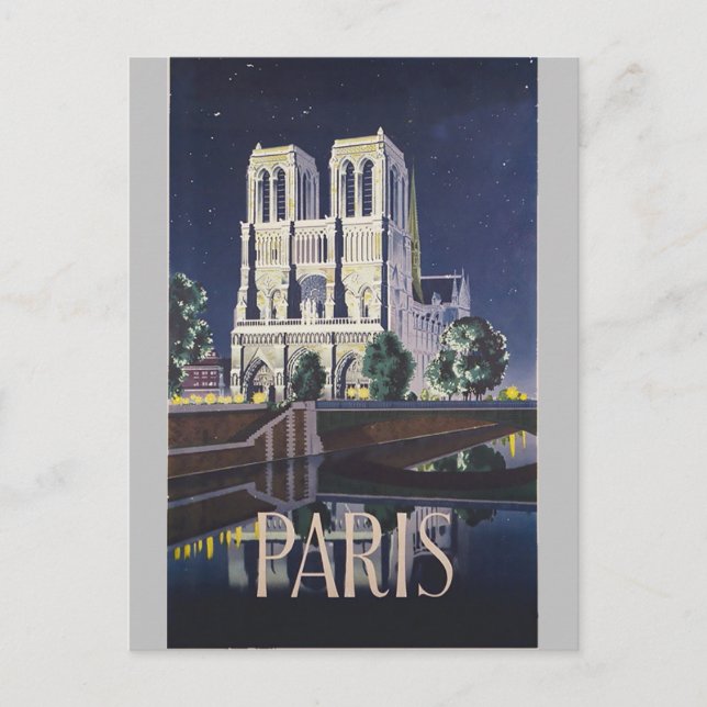 Postal Catedral de Notre Dame París Francia Vintage (Anverso)
