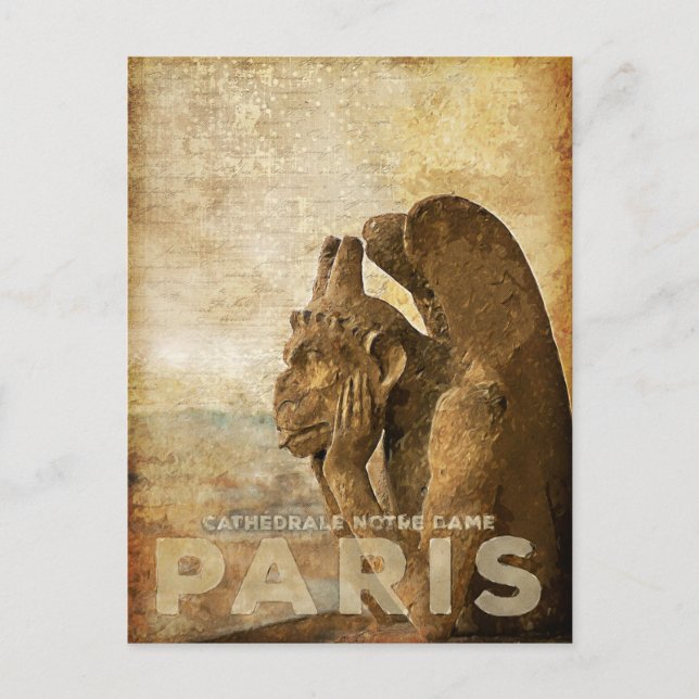 Postal Catedral de Notre Dame París, le Stryga Chimera (Anverso)