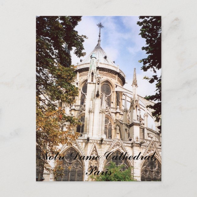 Postal Catedral de Notre Dame, Postcard de París (Anverso)