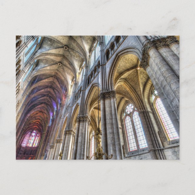 Postal Catedral de Notre Dame Reims Interior (Anverso)