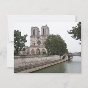 Postal Catedral de Notre Dame y río Sena, París
