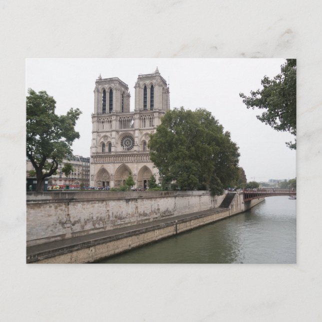 Postal Catedral de Notre Dame y río Sena, París (Anverso)