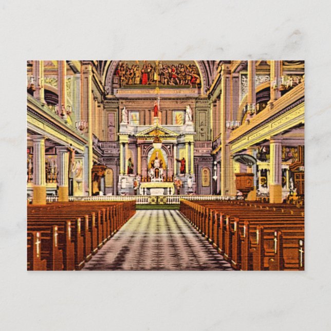 Postal Catedral de Nueva Orleans, Luisiana St Louis 1940 (Anverso)