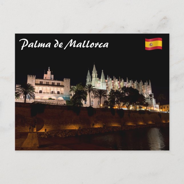 Postal Catedral de Palma de Mallorca y Palacio de Almudai (Anverso)