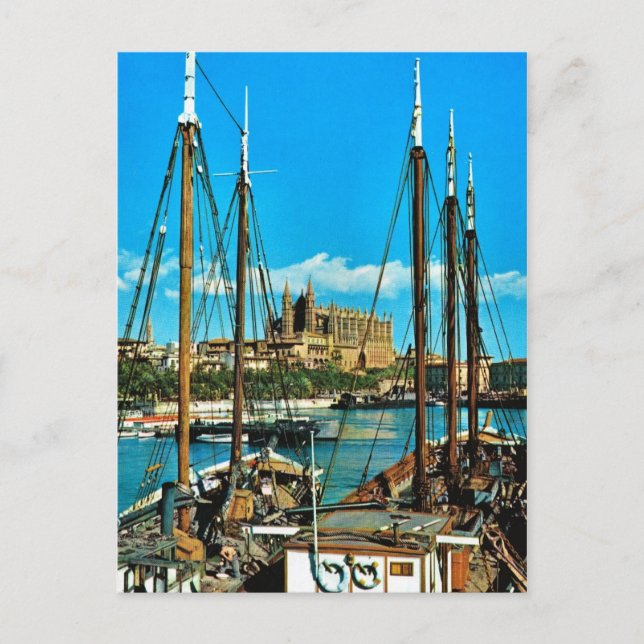 Postal Catedral de Palma, España Vintage, Mallorca (Anverso)