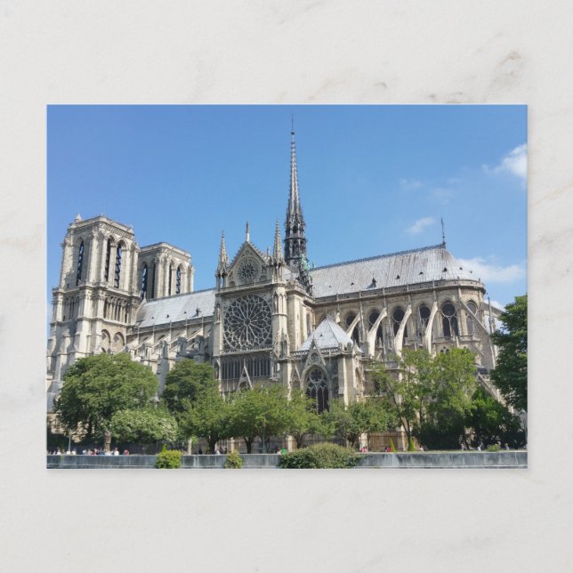 Postal Catedral de París en la parte sur de Notre Dame (Anverso)