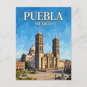 Postal Catedral de Puebla México