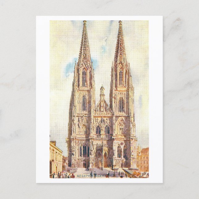 Postal Catedral de Ratisbona antigua (Anverso)