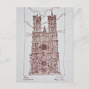 Postal Catedral de Reims   Región de Champaña, Francia
