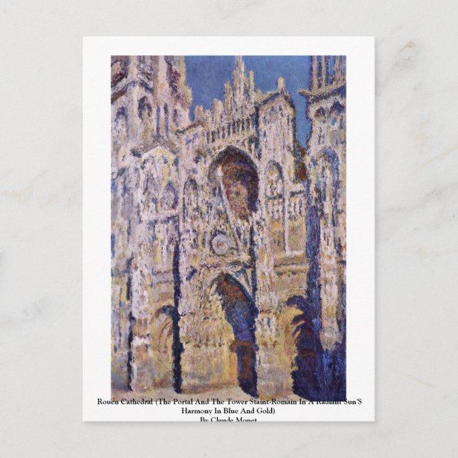 Postal Catedral De Rouen Por Claude Monet (Anverso)