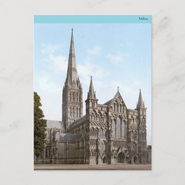 Postal Catedral de Salisbury en Inglaterra (1900) (Anverso)