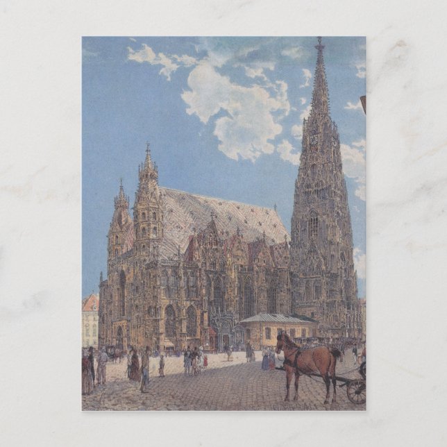 Postal Catedral de San Esteban en Viena por Rudolf (Anverso)