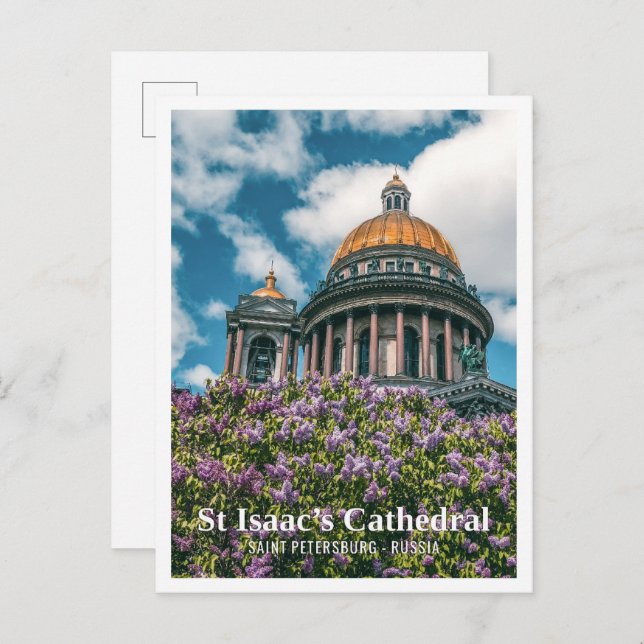 Postal Catedral de San Isaac en San Petersburgo Rusia (Anverso / Reverso)