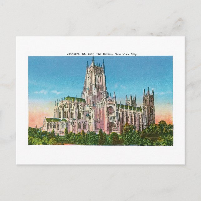 Postal Catedral de San Juan el Divino, Nueva York (Anverso)