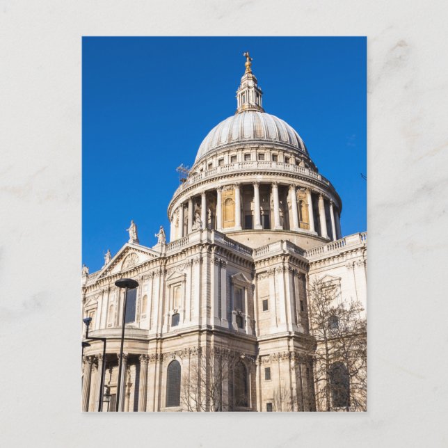 Postal Catedral de San Pablo de Londres con cielo azul (Anverso)