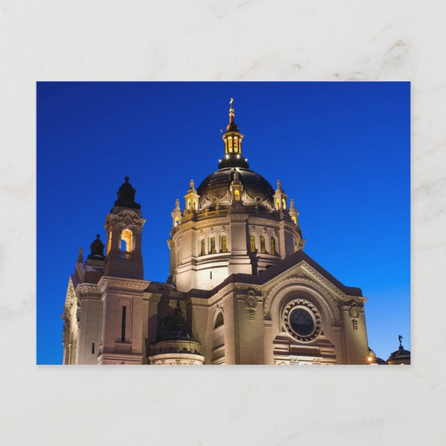 Postal Catedral de San Pablo de noche (Anverso)