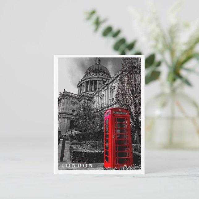Postal Catedral de San Pablo, Londres, Inglaterra (Anverso de pie)
