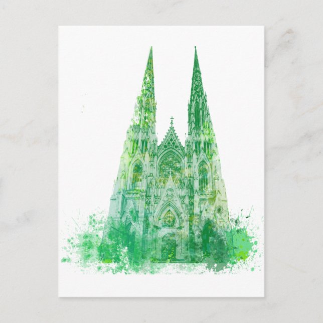 Postal Catedral de San Patricio de Nueva York (Anverso)