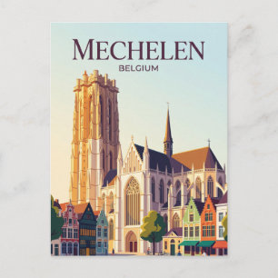 Postal Catedral de San Rumboldo, Mechelen, Flandes, Bélgi