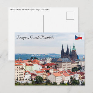 Postal Catedral de San Vito y paisaje urbano de Praga - R